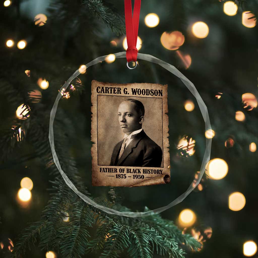 Carter G Woodson Crystal Glass Ornament Father Of Black History Month Old Paper Graphic TS11 Print Your Wear