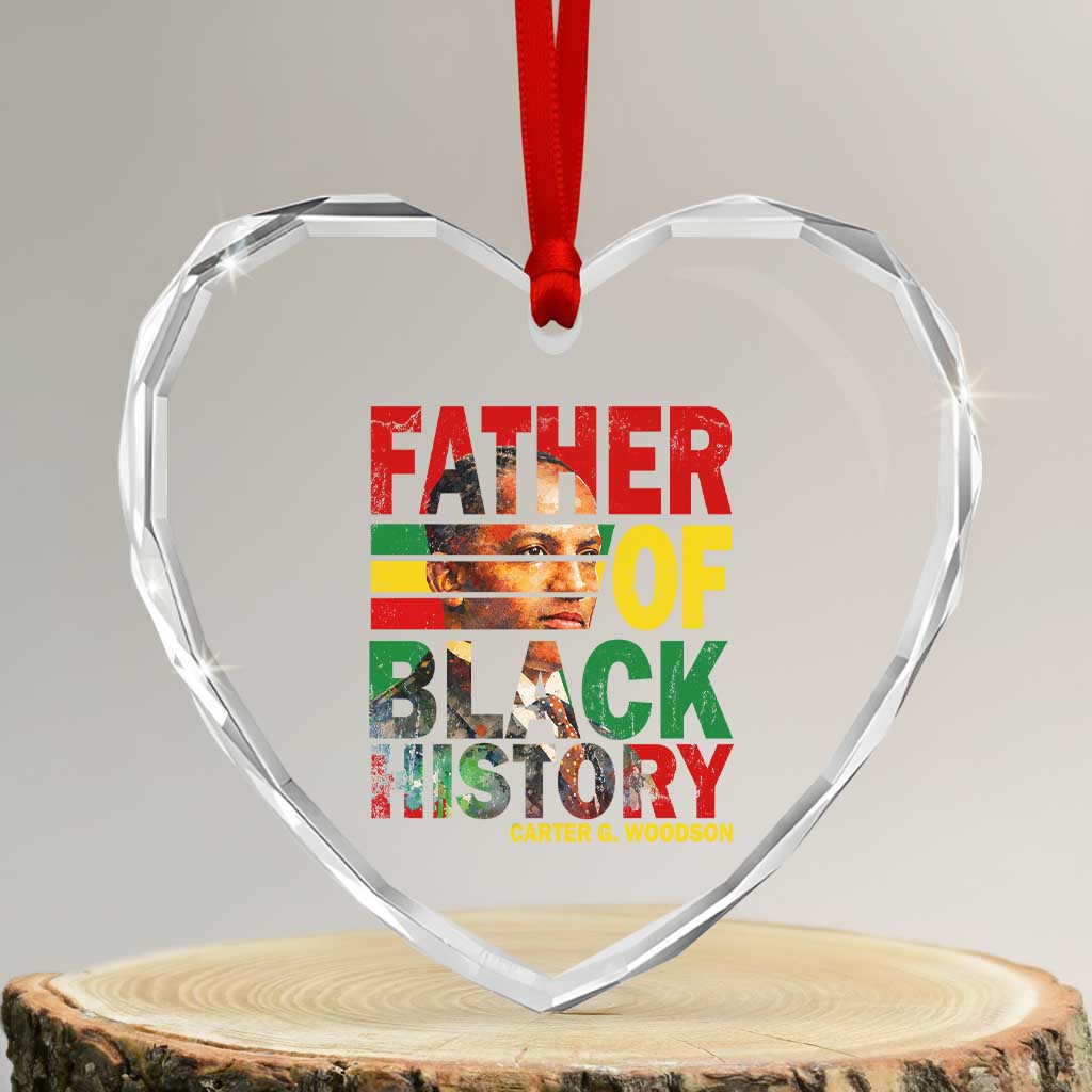 Carter G Woodson Heart Crystal Glass Ornament Father Of Black History Month TS11 Transparent Glass 3'' Heart Print Your Wear