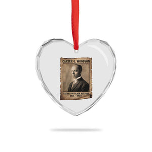 Carter G Woodson Heart Crystal Glass Ornament Father Of Black History Month Old Paper Graphic TS11 Print Your Wear