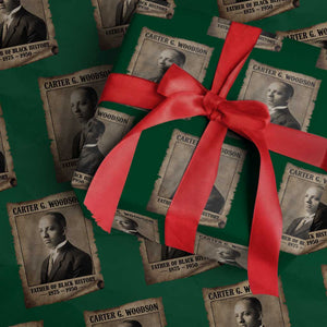 Carter G Woodson Wrapping Paper Roll Father Of Black History Month Old Paper Graphic TS11 Green Print Your Wear