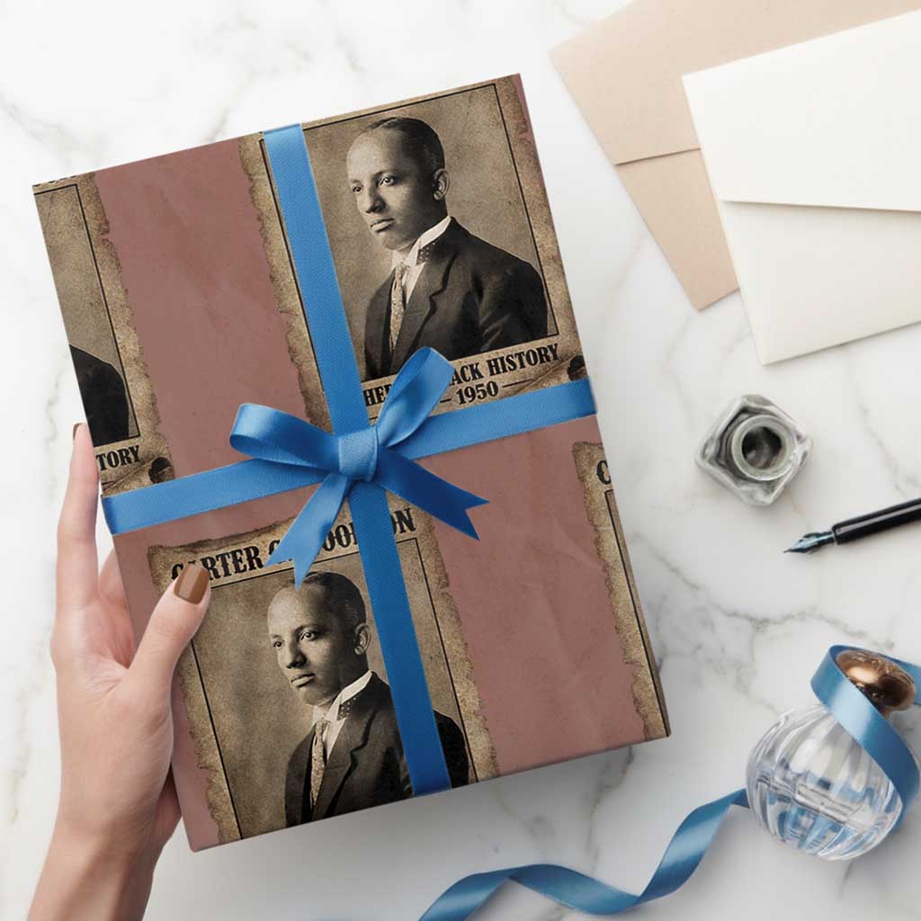 Carter G Woodson Wrapping Paper Roll Father Of Black History Month Old Paper Graphic TS11 Mocha Print Your Wear