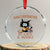 Cat and Book Lover Crystal Glass Ornament Easily Distracted By Cats And Books Funny Black Cat Meme - Print Your Wear