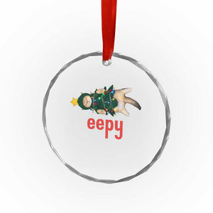 Cat Christmas Meme Crystal Glass Ornament Eepy Kitten Silly Sleepy TS14 Print Your Wear