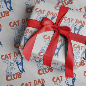 Cat Dad Club Wrapping Paper Roll Life is Better with Cats Fathers Day TS11 White Print Your Wear