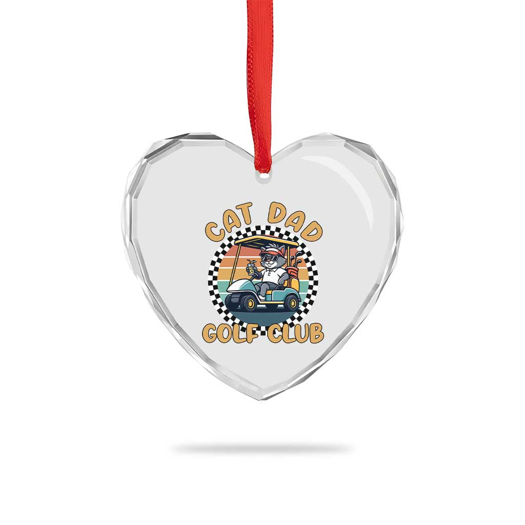 Cat Dad Golf Club Heart Crystal Glass Ornament Funny Sports Lover Gift TS12 Print Your Wear