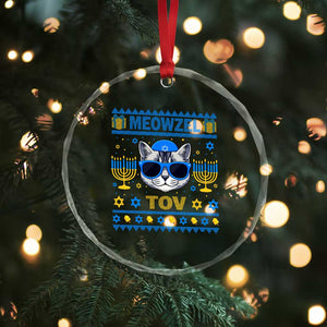 Cat Hanukkah Crystal Glass Ornament Meowzel Tov Jewish Cat Owner Ugly Chanukah TS10 Print Your Wear