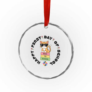 Cat Happy First Day Of School Crystal Glass Ornament Back To School Gift For Kids TS12 Print Your Wear