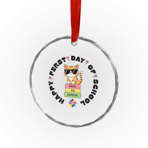 Cat Happy First Day Of School Crystal Glass Ornament Back To School Gift For Kids TS12 Print Your Wear
