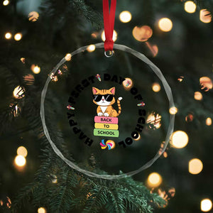 Cat Happy First Day Of School Crystal Glass Ornament Back To School Gift For Kids TS12 Print Your Wear