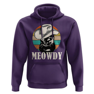 Cat Lover Hoodie Meowdy Funny Howdy Retro Vintage Cowboy Hat TS11 Purple Print Your Wear