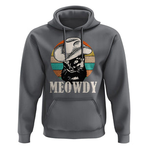 Cat Lover Hoodie Meowdy Funny Howdy Retro Vintage Cowboy Hat TS11 Charcoal Print Your Wear
