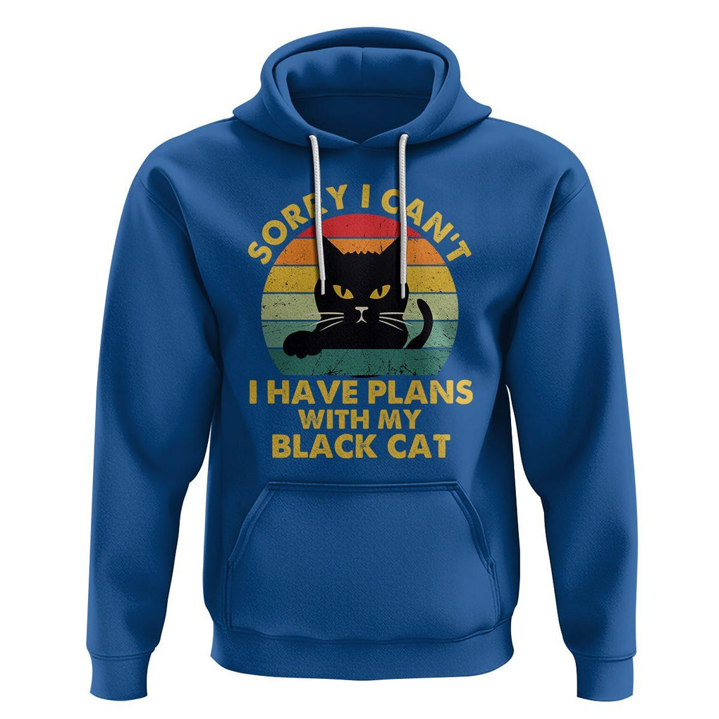 Cat Lover Hoodie Sorry I Can't I Have Plans With My Black Cat TS02 Royal Blue Printyourwear