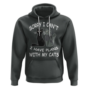 Cat Lover Hoodie Sorry I Can't I Have Plans With My Cats TS02 Dark Heather Printyourwear