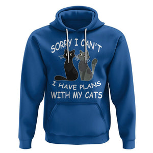 Cat Lover Hoodie Sorry I Can't I Have Plans With My Cats TS02 Royal Blue Printyourwear