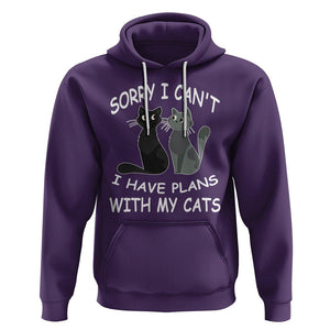 Cat Lover Hoodie Sorry I Can't I Have Plans With My Cats TS02 Purple Printyourwear