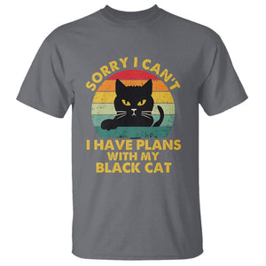 Cat Lover T Shirt Sorry I Can't I Have Plans With My Black Cat TS02 Charcoal Printyourwear