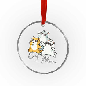 Cat Mom Crystal Glass Ornament Three Cool Cats with Sunglasses TS12 Print Your Wear
