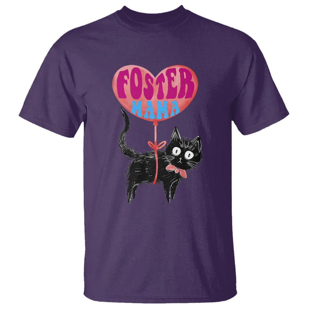 Cat Mom T Shirt Foster Cat Mama Black Cat Doodle TS02 Purple Printyourwear