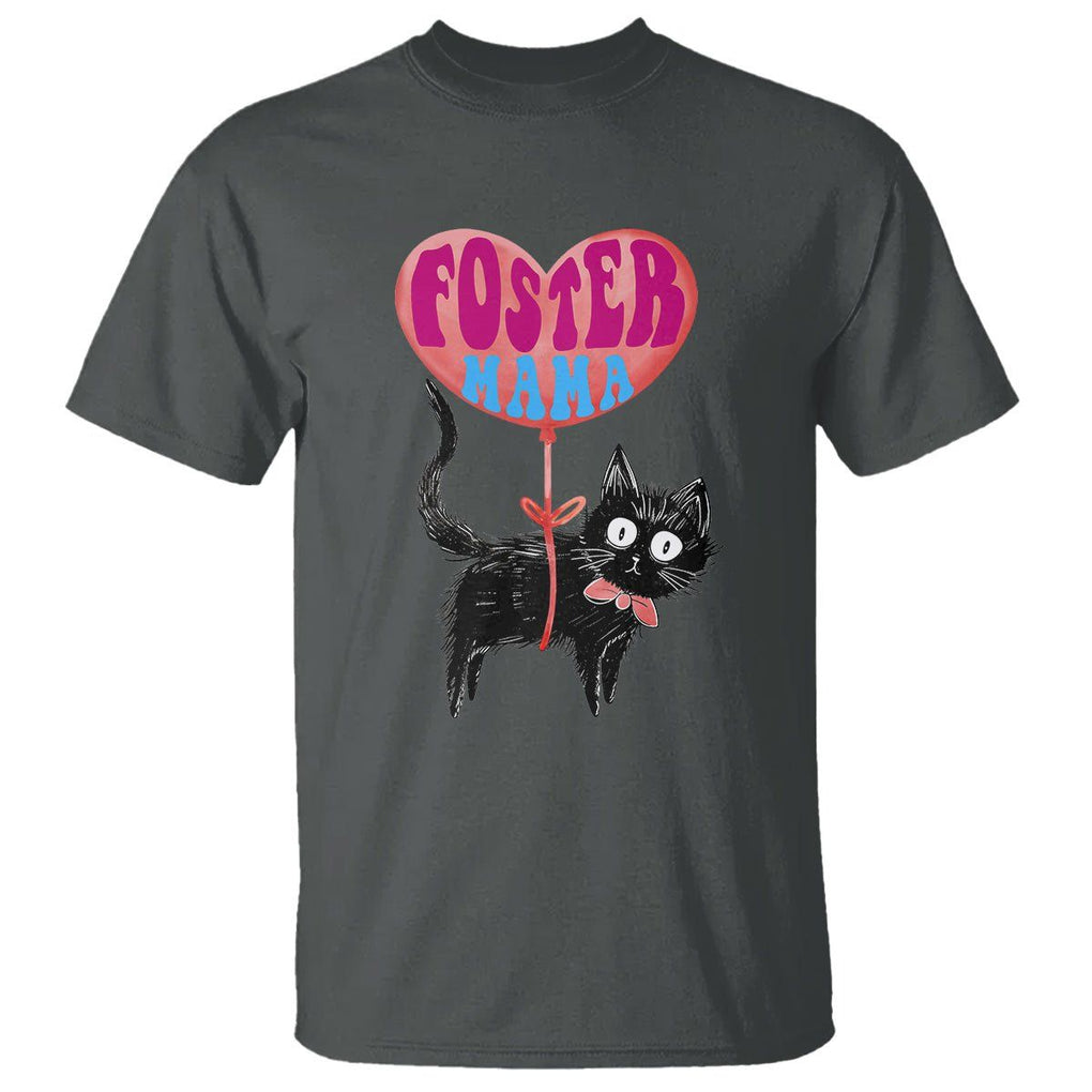 Cat Mom T Shirt Foster Cat Mama Black Cat Doodle TS02 Dark Heather Printyourwear