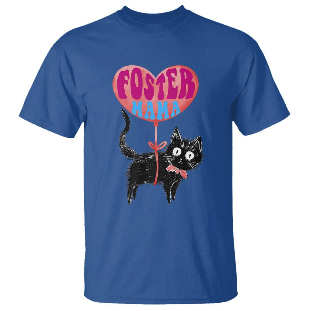 Cat Mom T Shirt Foster Cat Mama Black Cat Doodle TS02 Royal Blue Printyourwear