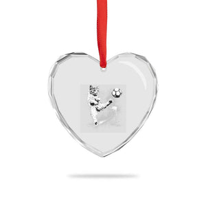 Cat Playing Soccer Heart Crystal Glass Ornament Funny Cat Lover Gift TS12 Print Your Wear