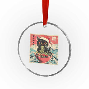 Cat Ramen Christmas Crystal Glass Ornament Japanese Kawaii Retro Cats Manga TS14 Print Your Wear