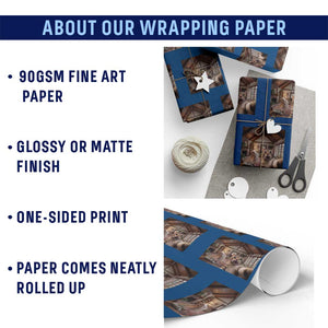 Cat Selfie with Woman Funny Cat Mom Wrapping Paper Roll TS11 Print Your Wear
