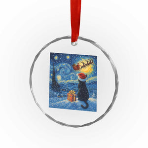 Cat Starry Night Christmas Crystal Glass Ornament Van Gogh Cat Lover Xmas TS14 Print Your Wear