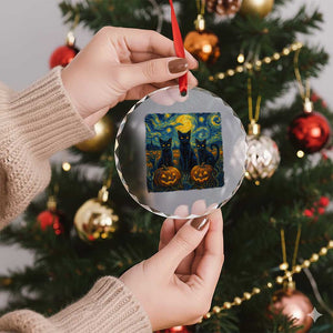 Cat Starry Night Crystal Glass Ornament Funny Cat Lover Gifts Halloween Van Gogh TS10 Print Your Wear