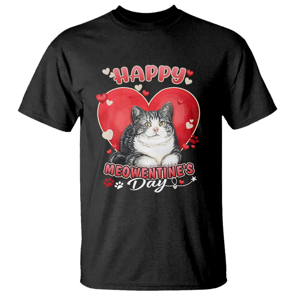 Cat Valentine T Shirt Happy Meowentine's Day Cute Heart TS02 Black Printyourwear