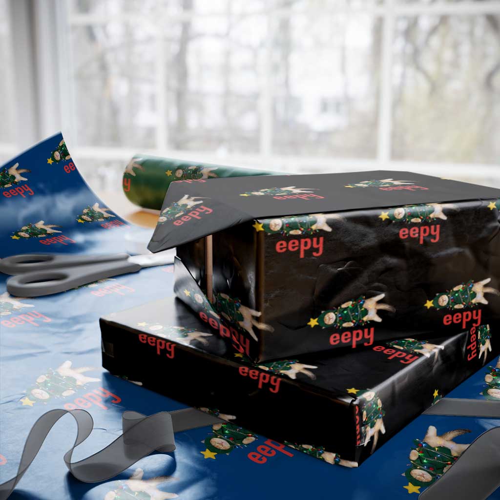 Cat Xmas Meme Wrapping Paper Roll Eepy Kitten Silly Sleepy TS14 Black Print Your Wear
