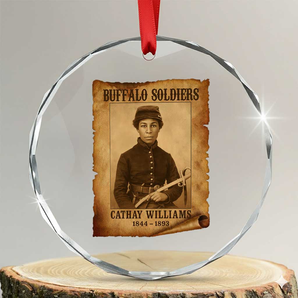 Cathay Williams Crystal Glass Ornament Buffalo Soldier First African American Female Soldier TS10 Transparent Glass 3'' Circle Print Your Wear