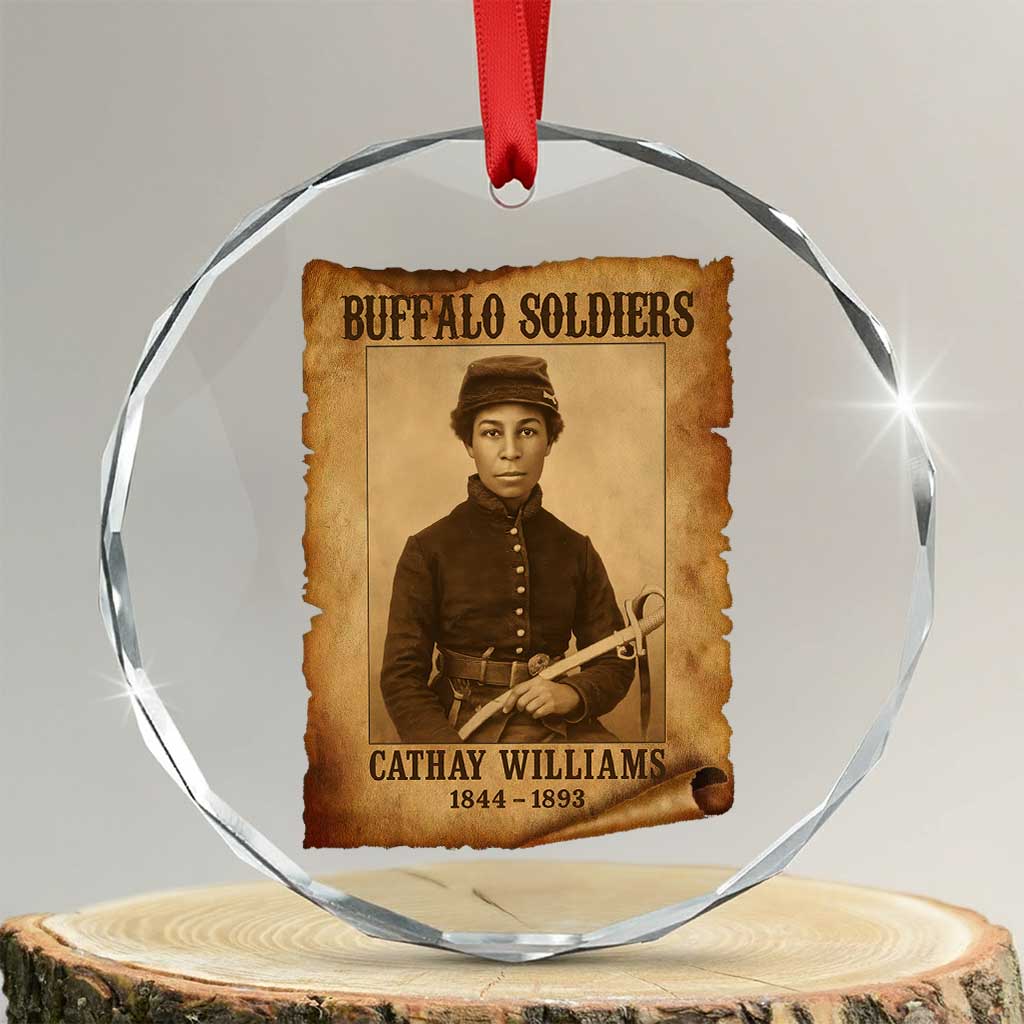 Cathay Williams Crystal Glass Ornament Buffalo Soldier First African American Female Soldier TS10 Transparent Glass 3'' Circle Print Your Wear