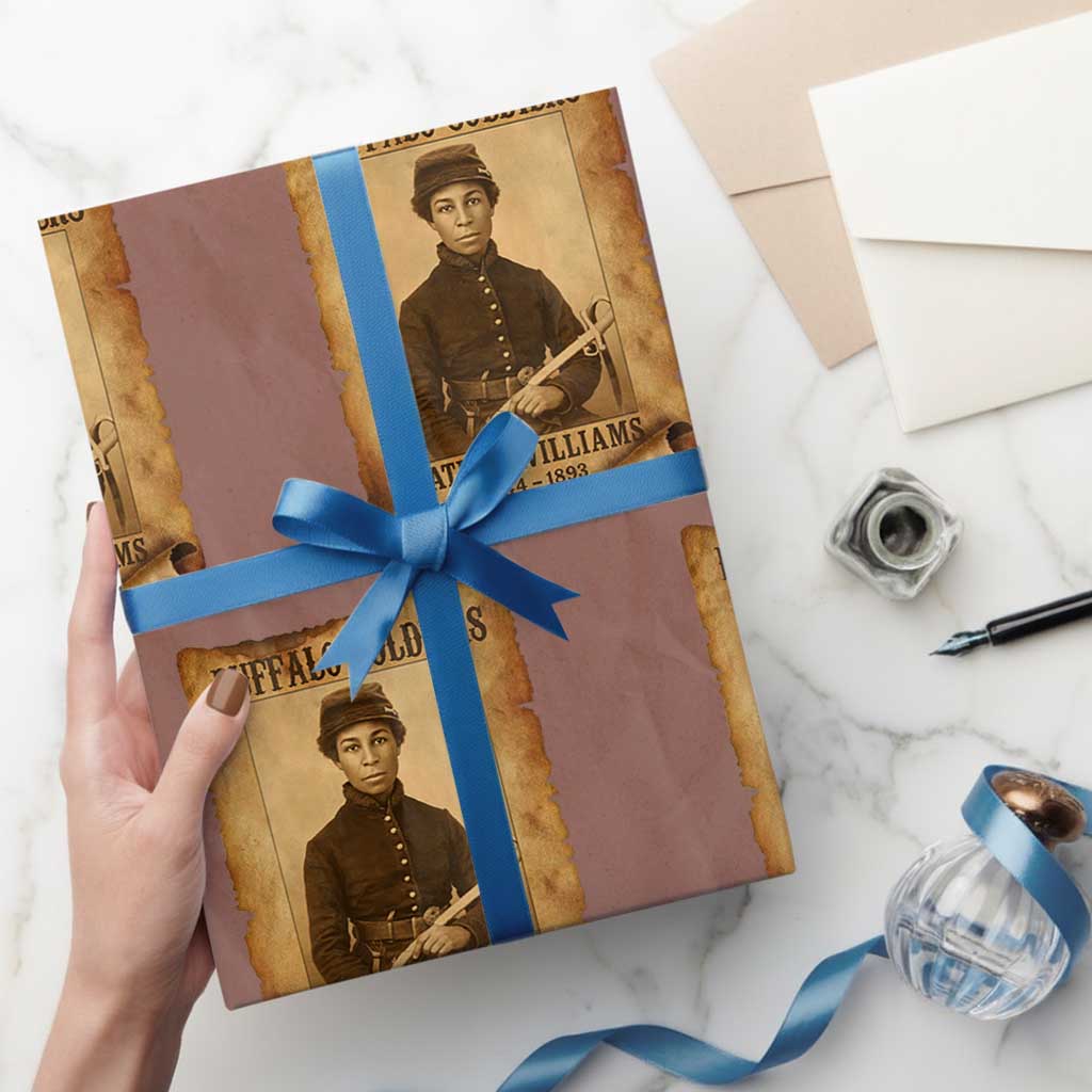 Cathay Williams Wrapping Paper Roll Buffalo Soldier First African American Female Soldier TS10 Mocha Print Your Wear