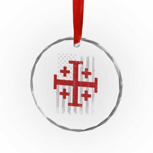 Catholic Crusader Cross Crystal Glass Ornament Knight Templar Patriotic American Flag TS10 Print Your Wear