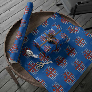 Catholic Crusader Cross Wrapping Paper Roll Knight Templar Patriotic American Flag TS10 Blue Print Your Wear