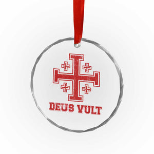Catholic Knight Templar Crusader Cross Crystal Glass Ornament TS10 Transparent Glass 3'' Circle Print Your Wear