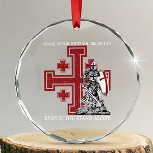 Catholic Knight Templar Crusader Cross Crystal Glass Ornament Kingdom Of Jerusalem TS10 Transparent Glass 3'' Circle Print Your Wear
