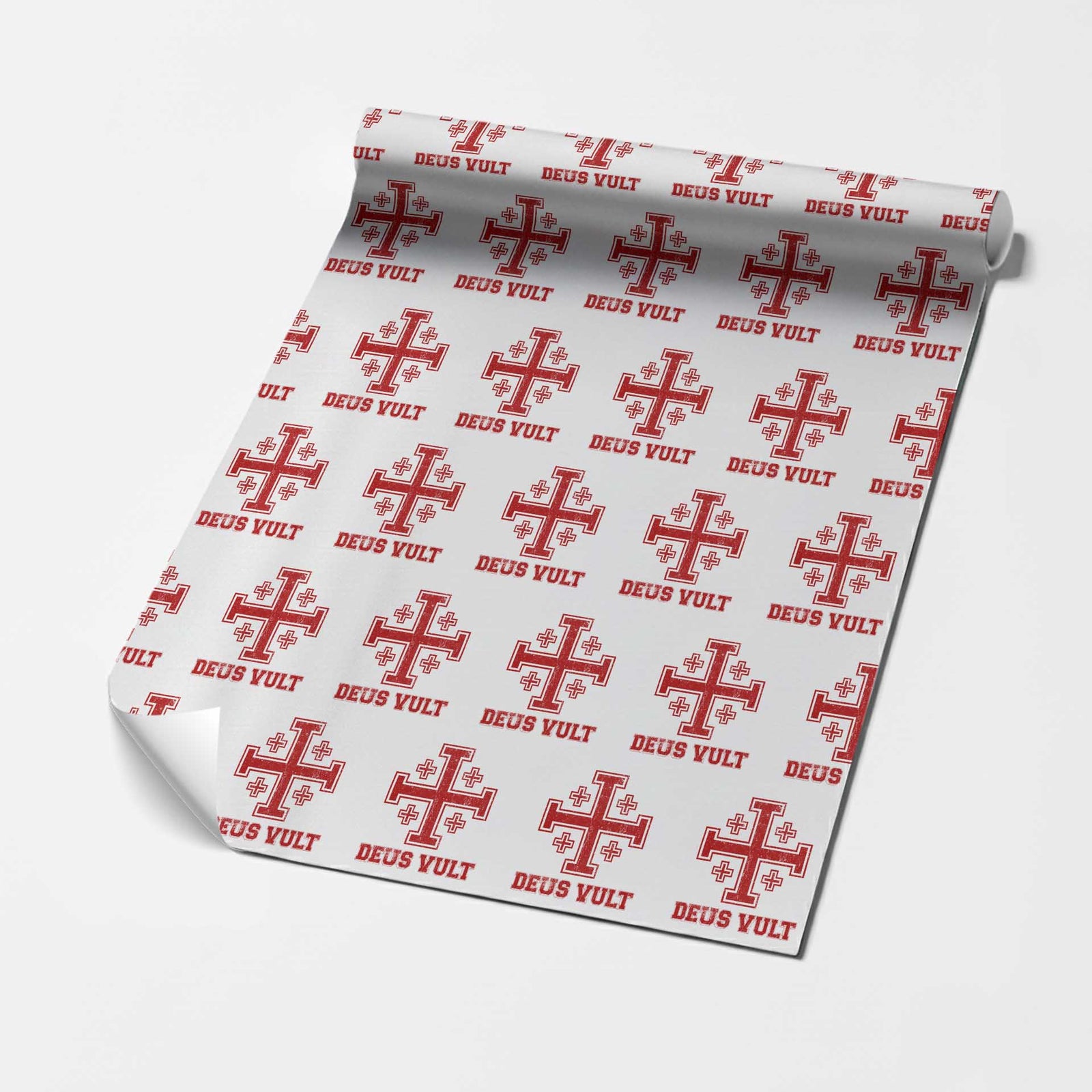 Catholic Knight Templar Crusader Cross Wrapping Paper Roll TS10 White Print Your Wear