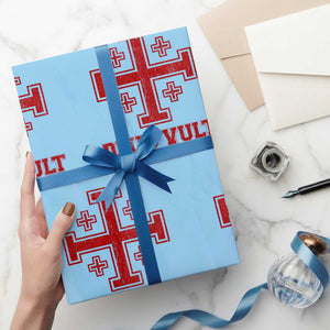 Catholic Knight Templar Crusader Cross Wrapping Paper Roll TS10 Light Blue Print Your Wear
