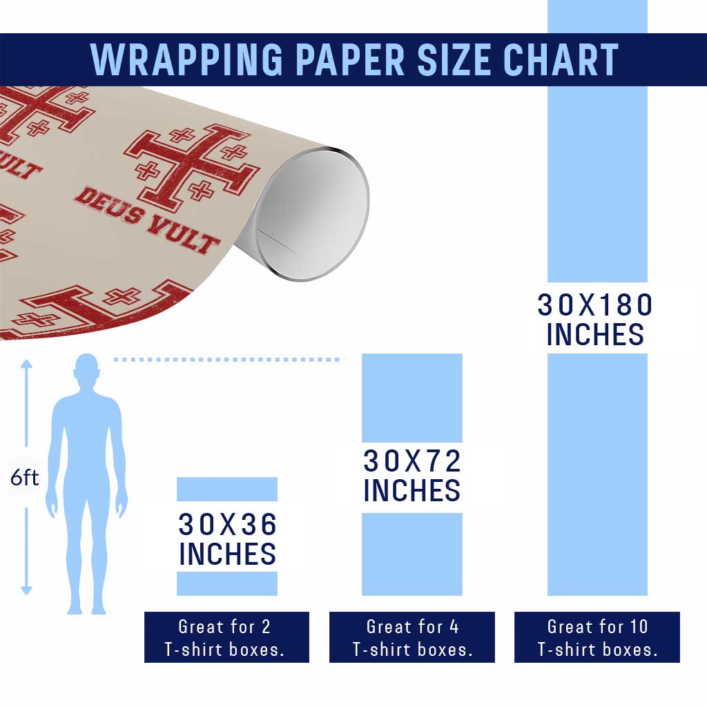 Catholic Knight Templar Crusader Cross Wrapping Paper Roll TS10 Print Your Wear