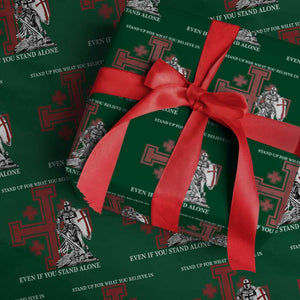 Catholic Knight Templar Crusader Cross Wrapping Paper Roll Kingdom Of Jerusalem TS10 Green Print Your Wear