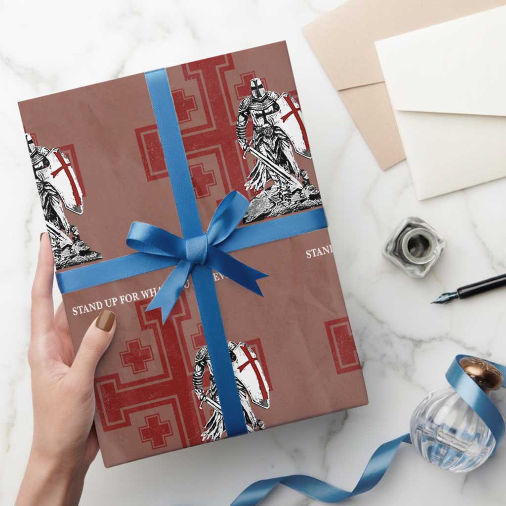Catholic Knight Templar Crusader Cross Wrapping Paper Roll Kingdom Of Jerusalem TS10 Mocha Print Your Wear