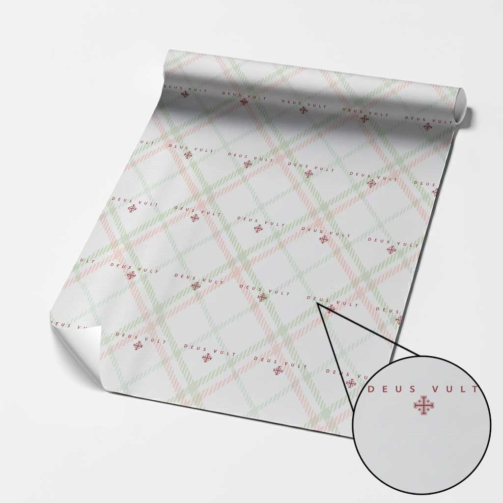 Catholic Knight Templar Crusader Cross Wrapping Paper Roll Subtle Minimal Christian Faith Deus Vult TS10 Christmas Plaid Print Your Wear