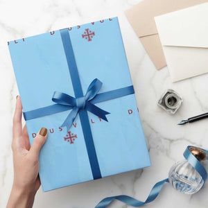 Catholic Knight Templar Crusader Cross Wrapping Paper Roll Subtle Minimal Christian Faith Deus Vult TS10 Light Blue Print Your Wear