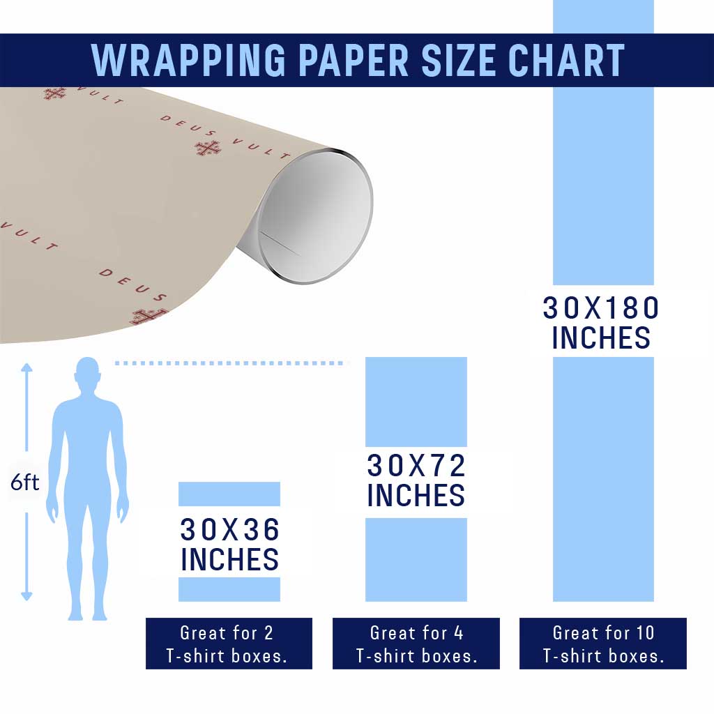 Catholic Knight Templar Crusader Cross Wrapping Paper Roll Subtle Minimal Christian Faith Deus Vult TS10 Print Your Wear