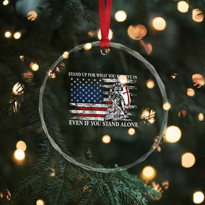 Catholic Knight Templar Crystal Glass Ornament American Flag Crusader Cross TS10 Print Your Wear