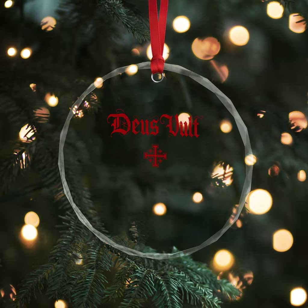 Catholic Knights Templar Cross Crystal Glass Ornament Crusader Deus Vult TS10 Print Your Wear
