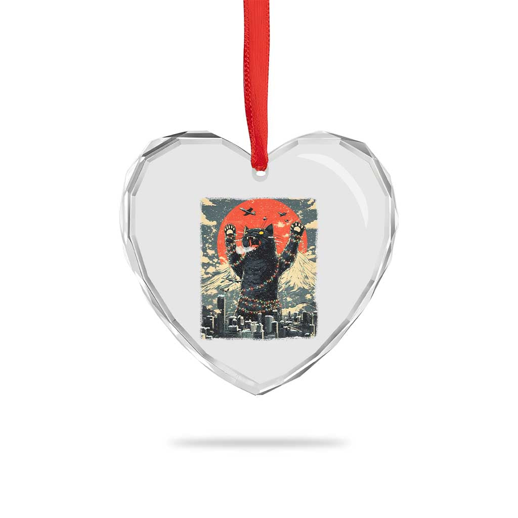 Japanese Cat Christmas Heart Crystal Glass Ornament Funny Kitten Kitty Cat Lover TS14 Print Your Wear