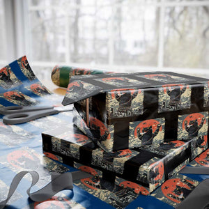 Japanese Cat Christmas Wrapping Paper Roll Funny Kitten Kitty Cat Lover TS14 Black Print Your Wear